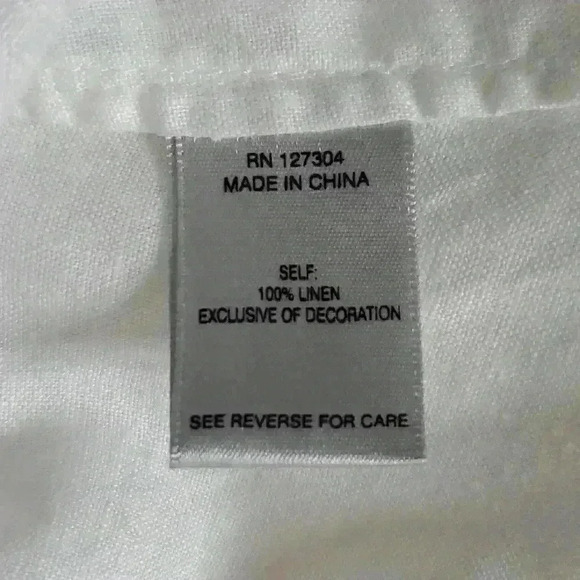 John Mark 100% Linen Floral Embroidered  Tunic Blouse Boho sz S - Picture 12 of 13